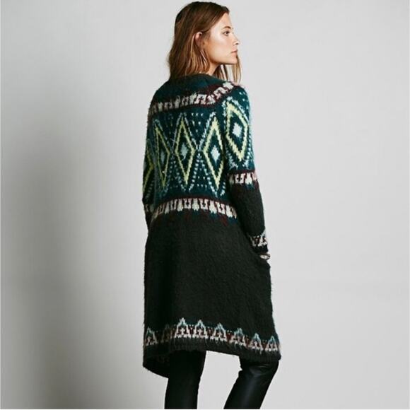 Free People Frosted Fairisle Small Cardigan Sweater - Picture 1 of 13